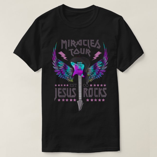 Miracles Tour Est Jesus Rock Christlicher Rock Rol T-Shirt (Design vorne)