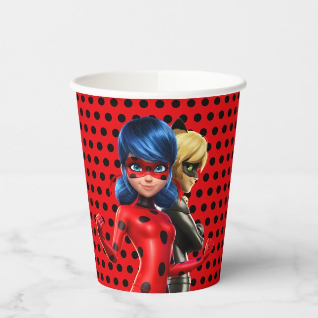Miraculous Ladybug & Cat Noir Birthday Pappbecher (Links)