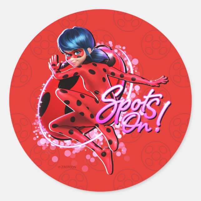 Miraculous Ladybug | Grafische Punkte Runder Aufkleber (Vorderseite)
