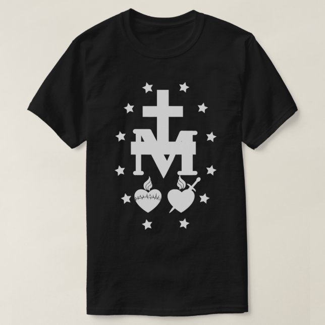 Miraculous Medal Of Immaculate Conception Catholic T-Shirt (Design vorne)