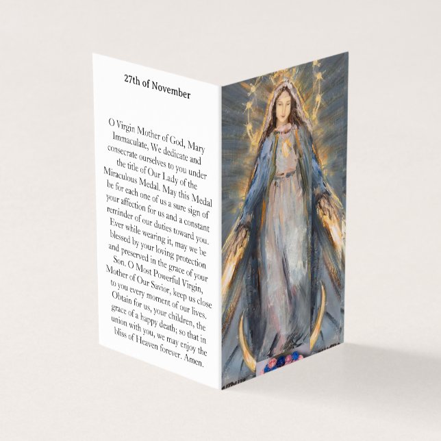 MIRACULOUS MEDAL Prayer Card (Vorderseite)