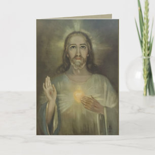 Miraculous Sacred Heart of Jesus Card Blank Inside Karte