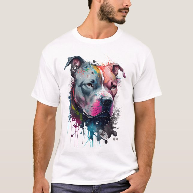 Mirada seria + corazón amabel: Pitbull T-Shirt (Vorderseite)