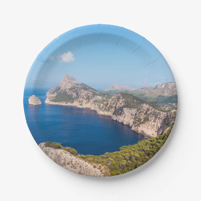 Mirador es Colomer in Cap de Formentor - Mallorca Pappteller (Vorderseite)