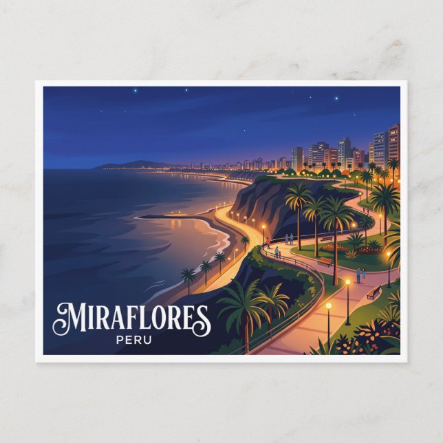 Miraflores Malecón Lima Peru Postkarte (Vorderseite)