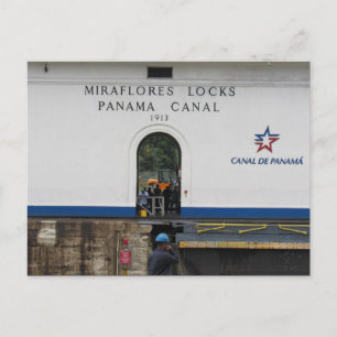 Miraflores sperrt Panamakanal Postkarte