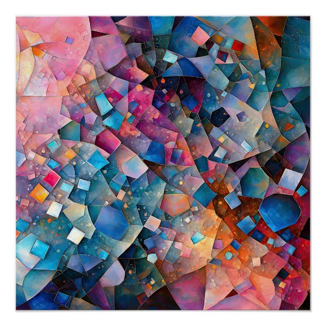 "Mirage Cascade" Abstrakte Kunstlandschaft Poster (Vorderseite)