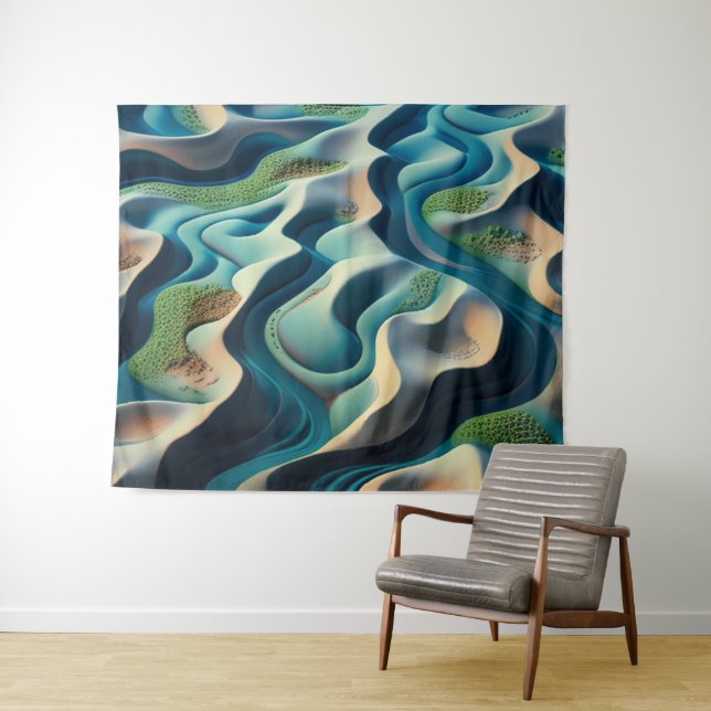 Mirage Currents Wandteppich (Beispiel (Horizontal))