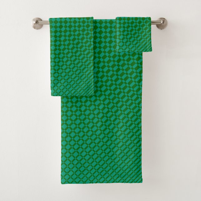 "Mirage"| Emerald Green on Deep Green| Badhandtuch Set (Insitu)