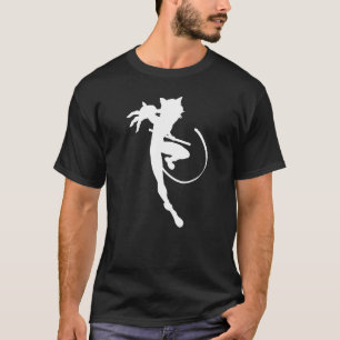 Mirakulöse Silhouette Cat Noir Krallen heraus (Wei T-Shirt