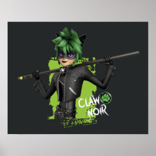 Mirakulous Re-Vers Claw Noir Charakter Grafik Poster