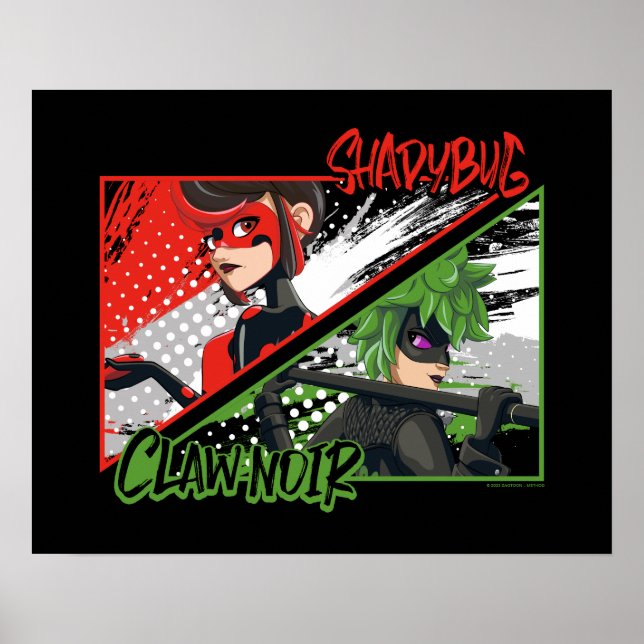 Mirakulous Re-verse Shadybug & Claw Noir Poster (Vorne)