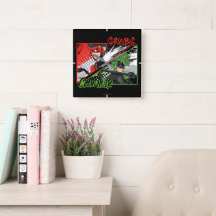 Mirakulous Re-verse Shadybug & Claw Noir Quadratische Wanduhr