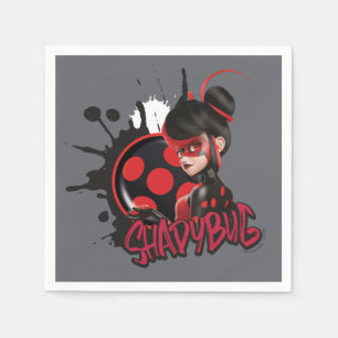 Mirakulous Re-verse Shadybug-Zeichen Grafik Serviette