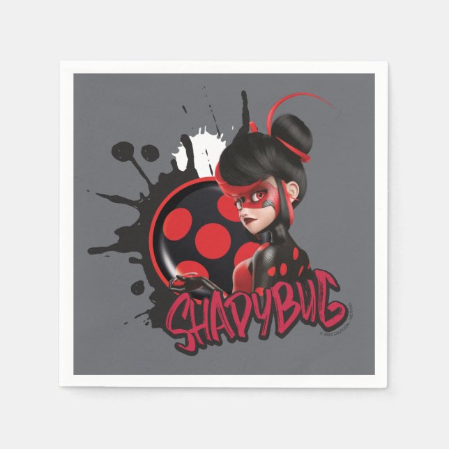 Mirakulous Re-verse Shadybug-Zeichen Grafik Serviette (Vorderseite)