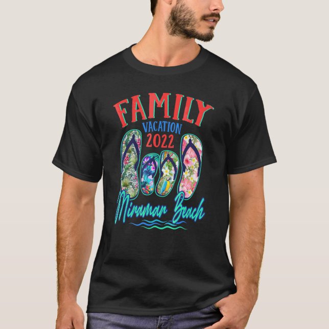Miramar Beach Florida Urlaub 2022 Flip Flops Fam T-Shirt (Vorderseite)