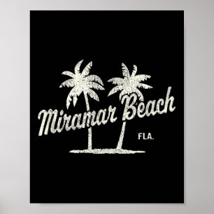 Miramar Beach Florida Vintag 70er Palm Trees Graph Poster