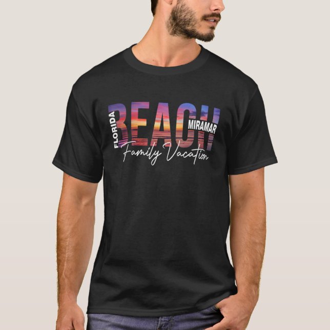 Miramar Beach Palm Trees Beach Florida Vacation Fa T-Shirt (Vorderseite)