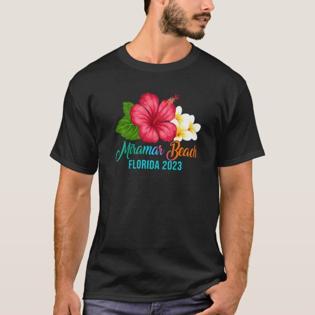 Miramar Beach Vacation Florida Tropischer Hibiskus T-Shirt (Vorderseite)