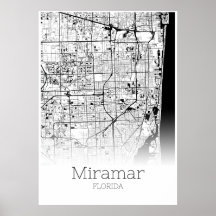 Miramar Map - Florida - City Map Poster