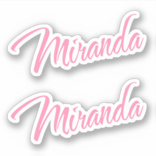 Miranda Decorative Name in Pink x2 Aufkleber