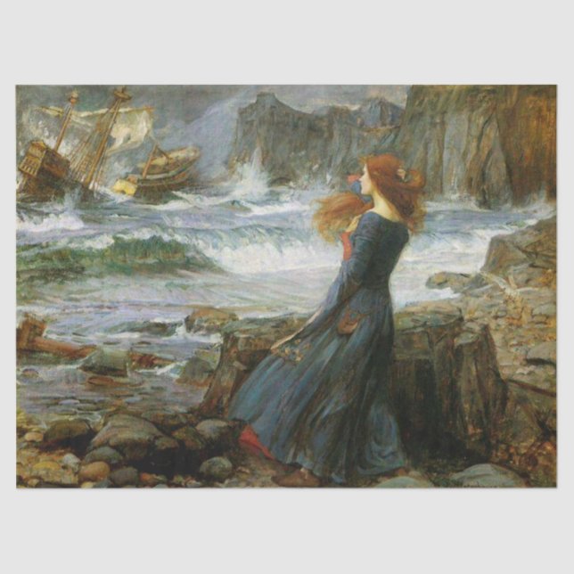 Miranda — Der Tempel von John William Waterhouse Seidenpapier (Vorderseite)