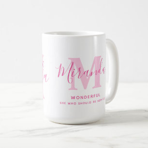 Miranda Name Bedeutung und monogramm rosa Text Kaffeetasse