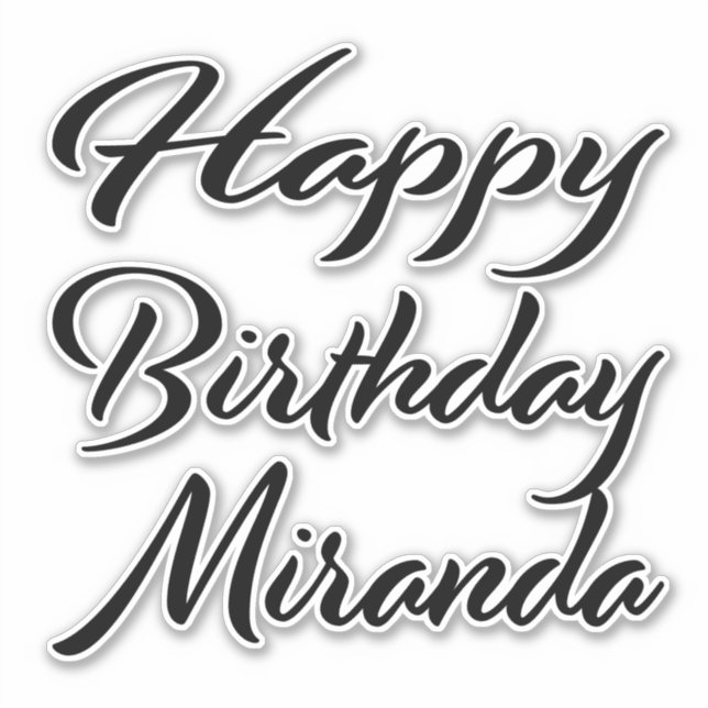 Miranda Name Vorname black Sticker Geburtstag (Vorderseite)