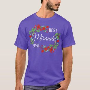 Miranda Personalisiert Name Floral Wreath Blume T-Shirt