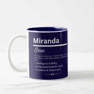 Miranda, personalisierter Name Definition Tasse