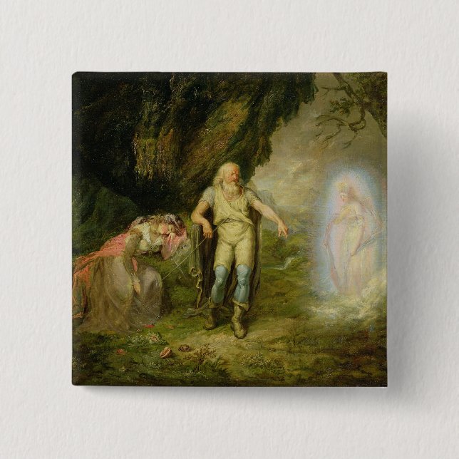 Miranda, Prospero und Ariel, "vom Sturm" vorbei Button (Vorderseite)