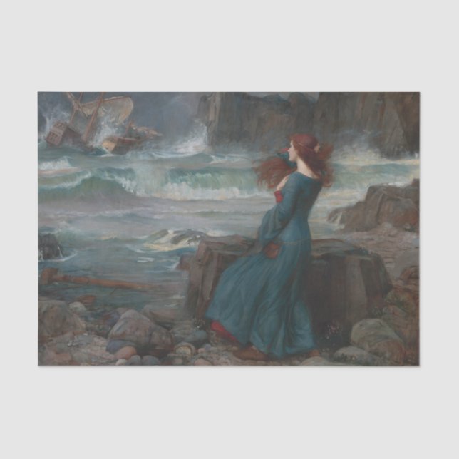 Miranda Tempest John William Waterhouse Art Seidenpapier (Vorderseite)
