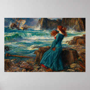 Miranda von John William Waterhouse Poster