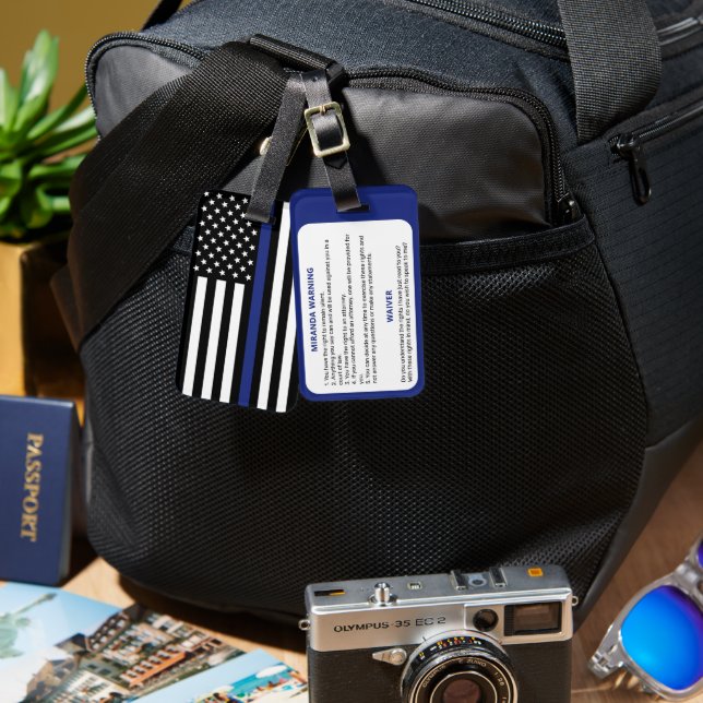 Miranda warnt Polizei-Flag Gepäckanhänger (Vorderseite & Rückseite)