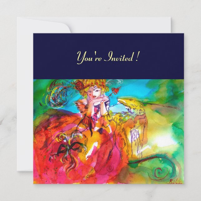 MIRANDOLINA MARDI GRAS MASQUERADE PARTY EINLADUNG (Vorderseite)