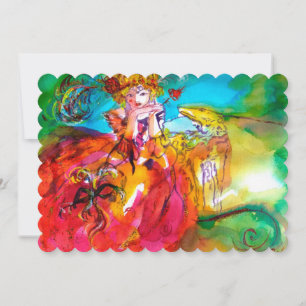 MIRANDOLINA MASKENBALL gelb braun rot grün Einladung