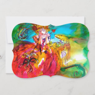 MIRANDOLINA MASQUERADE BALL, gelb-braun, grün Einladung