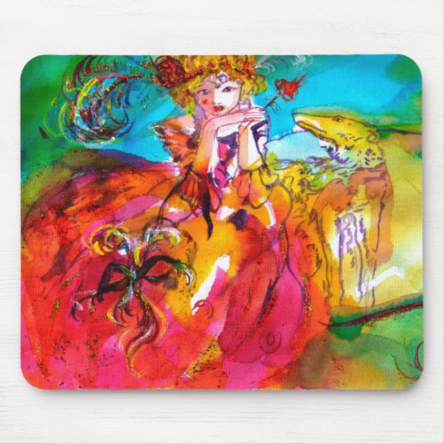 MIRANDOLINA Rosa Gelb Mousepad (Vorne)