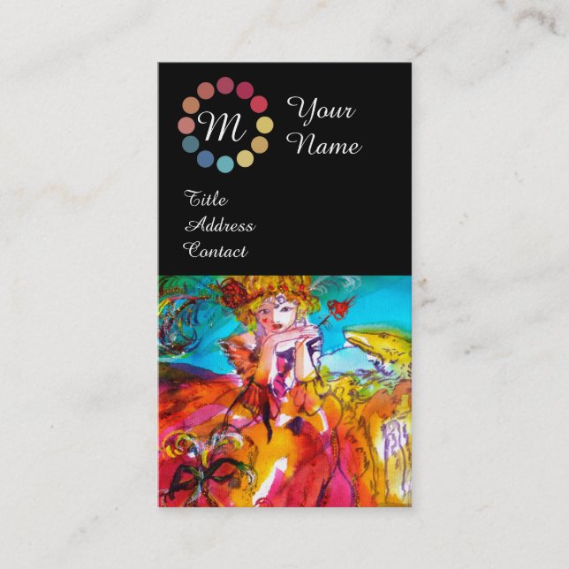 MIRANDOLINA SCHÖNHEIT MACHT AUS KÜNSTLERFARBPALETT VISITENKARTE (Vorderseite)