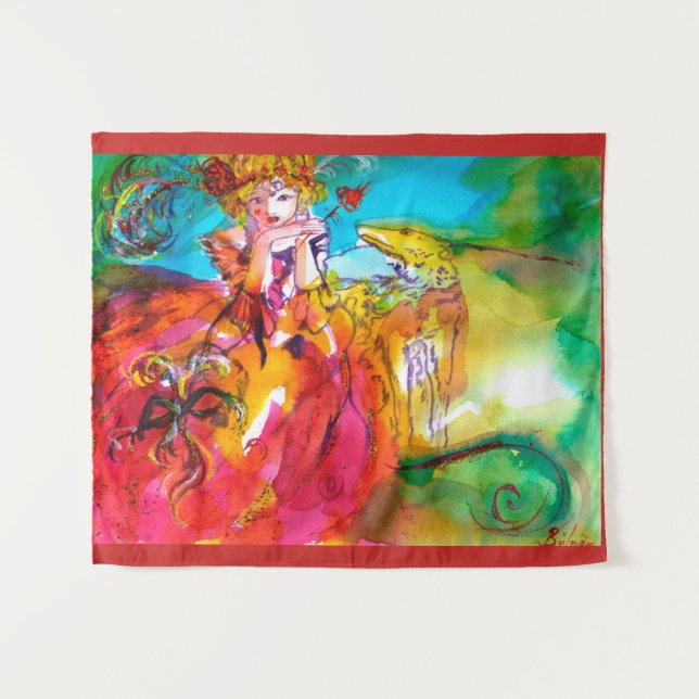 MIRANDOLINA Venezianische Karneval-Masken Wandteppich (Vorderseite (Horizontal))