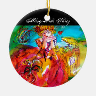 MIRANDOLINA / Venezianische Karnevalsmasken Keramikornament