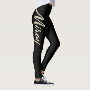 Miray white gold Handwriting Hose Leggings
