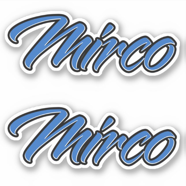 Mirco Name blue Aufkleber Sticker Stickerset (Vorderseite)
