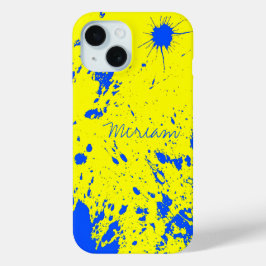 Miriam Name Template, Lemon Green Blue Ink Stain Case-Mate iPhone Hülle