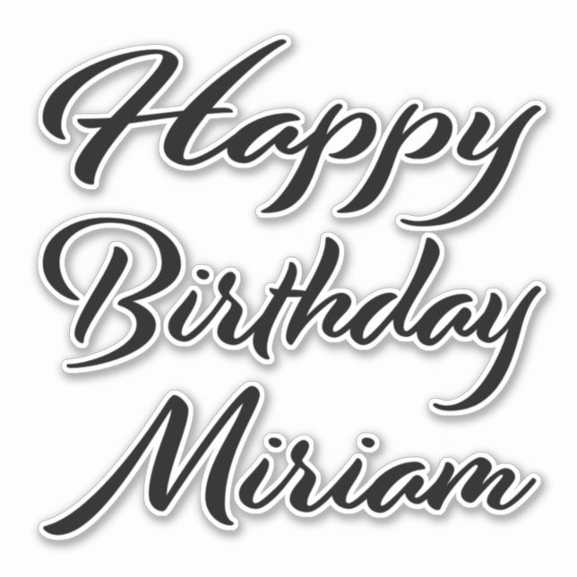 Miriam Name Vorname black Sticker Geburtstag (Vorderseite)