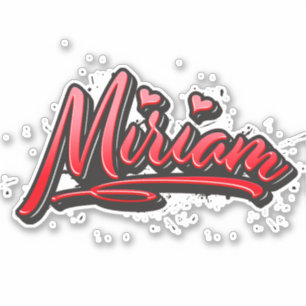 Miriam red Heart Graffiti Aufkleber Sticker