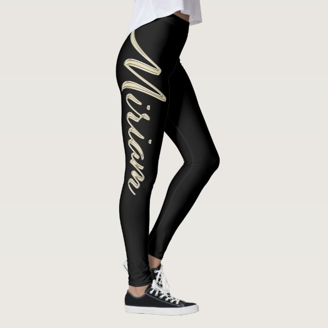 Miriam white gold Handwriting Hose Leggings (Rechts)