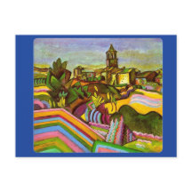 Miro, Prades The Village, Malerei Postkarte