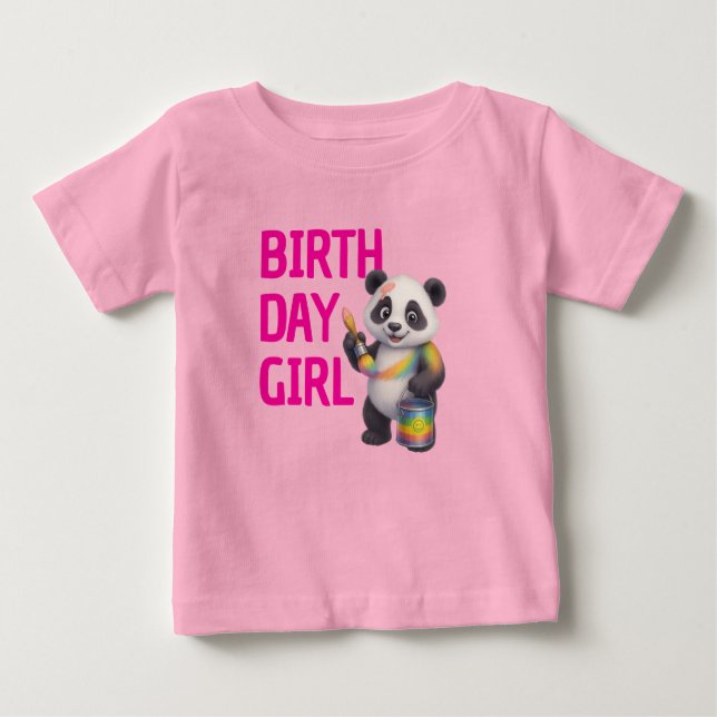Miro the Dreamer Panda 1st Birthday Girl  Baby T T-shirt (Vorderseite)