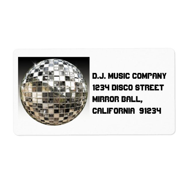 Mirror Ball Disco Party Labels (Vorne)